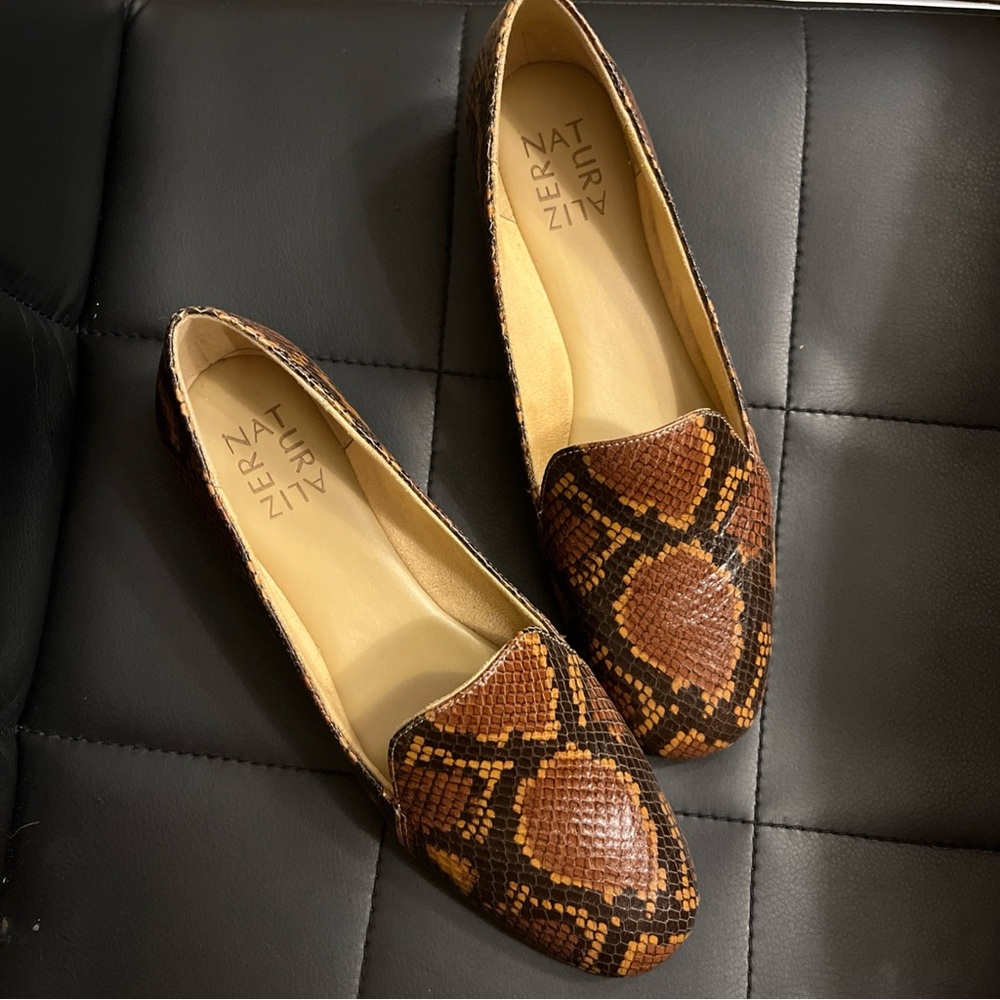Naturalizer Brown Snake Print Women's Loafers